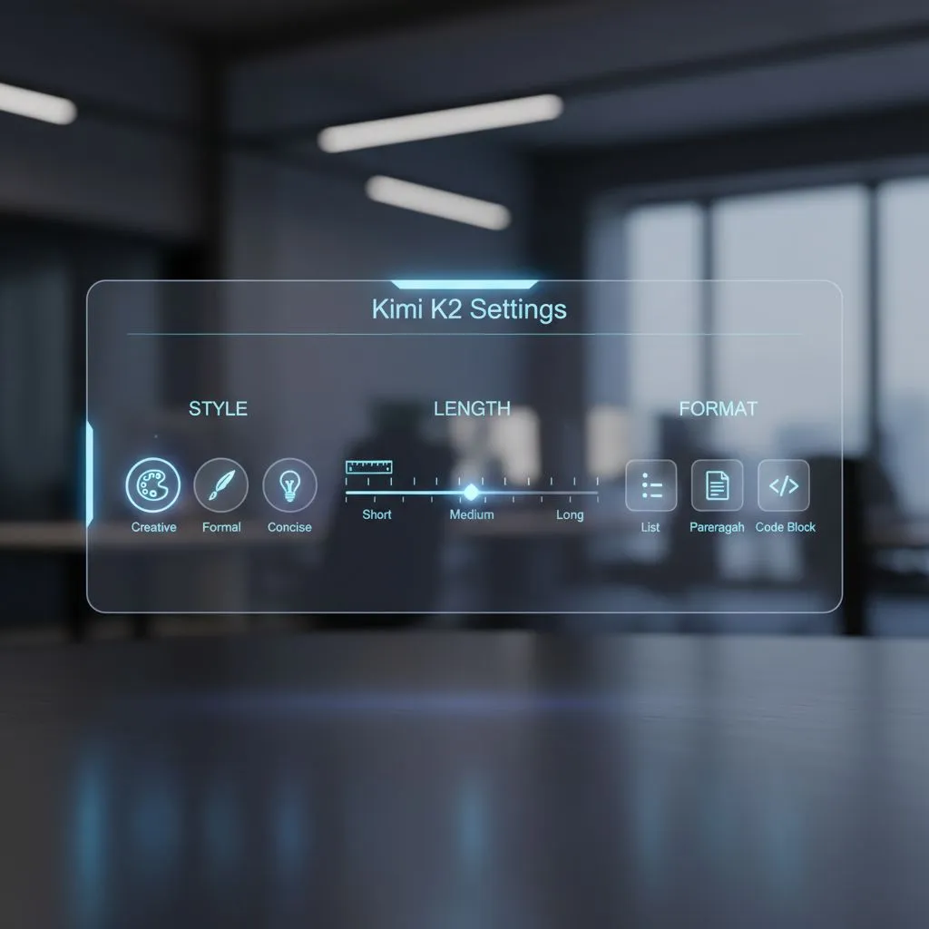 Настройки Kimi K2: персонализация стиля, длины и формата ответов Настройки Kimi K2: персонализация стиля, длины и формата ответов